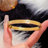 Round Zircon Inlaid Bracelet