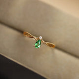 Green Water Droplet Ring