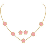 Pink Flower Design Jewelry Set