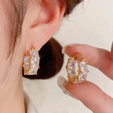 square crystal earring