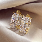 square crystal earring