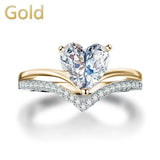 Zircon Stones Heart Ring