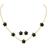 Black Flower Design Jewelry Set