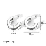 Punk Chunky C Shape Earrings