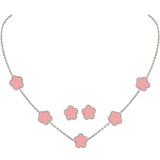 Pink Flower Design Jewelry Set