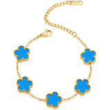 Clover 14K Gold Silver Plated Bracelet
