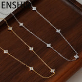 Four Leaf Flowers Necklace