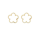 Clover 14K Gold Silver Plated Earring
