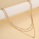Multilayer Pearl Love Necklace