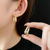 Zircon Snake Cricle Earring