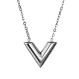 Gold Plated Letter V Necklace