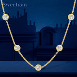 18k Gold Plated 925 Silver Diamond Choker Chain
