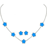 Blue Flower Design Jewelry Set