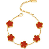 Clover 14K Gold Silver Plated Bracelet