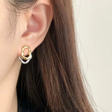 Droplet Metal Splice Stud Earrings