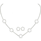 White Flower Design Jewelry Set