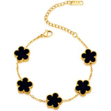 Clover 14K Gold Silver Plated Bracelet