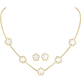 White Flower Design Jewelry Set