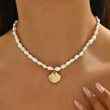 Natural Seashell Beaded Necklace