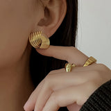 Gold Plated Texture Knot Twist Earring