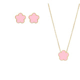 Pink Flower Design Jewelry Set