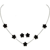 Black Flower Design Jewelry Set