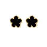 Clover 14K Gold Silver Plated Earring