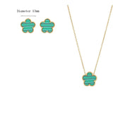 Green Flower Design Jewelry Set