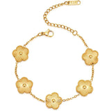 Clover 14K Gold Silver Plated Bracelet