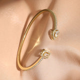 Geometry Gold Color Cuff Bangle