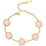 Clover 14K Gold Silver Plated Bracelet