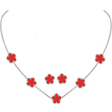 Red Flower Design Jewelry Set
