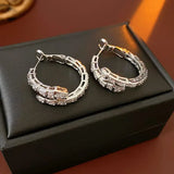 Zircon Snake Cricle Earring