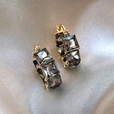 square crystal earring