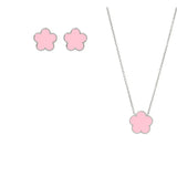 Pink Flower Design Jewelry Set
