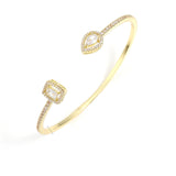 Geometry Gold Color Cuff Bangle