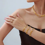 18k Gold Plated Pendant Necklaces Bracelets Set