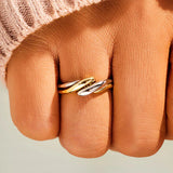 Two Tone Twist Finger Ring