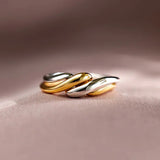 Two Tone Twist Finger Ring