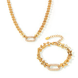 18k Gold Plated Pendant Necklaces Bracelets Set
