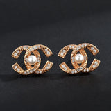 Double C Stud Earrings