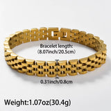 1PC Stainless Steel Bracelet 8Mm Wide Strap Design Simple Classic Hip Hop Punk Jewelry Gift