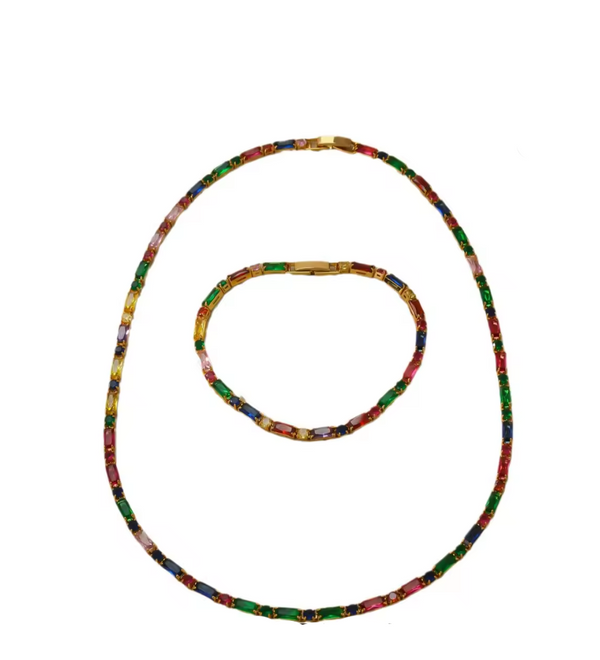 Colorful Zircon Chain Set