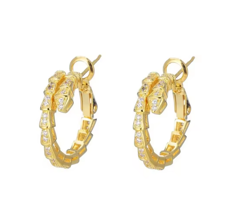 Zircon Snake Cricle Earring