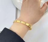 14K Gold Plated Zircon Bangle