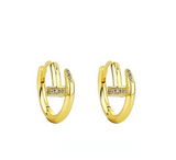 Shiny Crystal Zircon Hoop Earrings