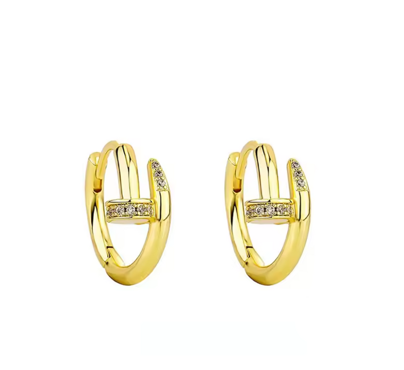 Shiny Crystal Zircon Hoop Earrings