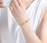 Geometry Gold Color Cuff Bangle