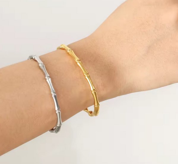 Gold Color Bamboo Joint Bangle