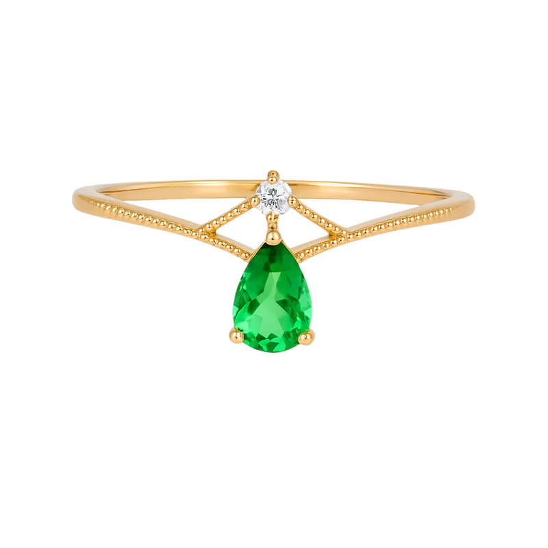 Green Water Droplet Ring